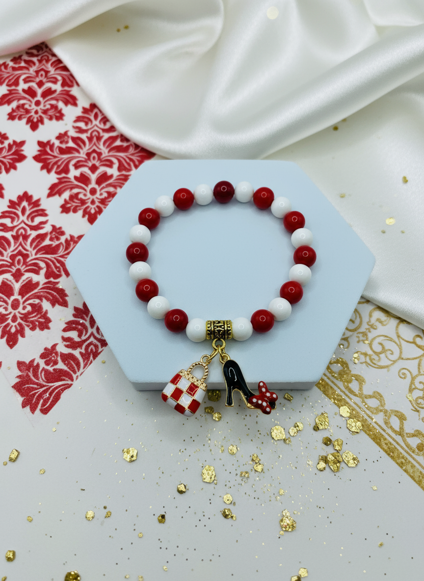 Fashion Charm Bracelet with Purse and Shoe - Enhanced