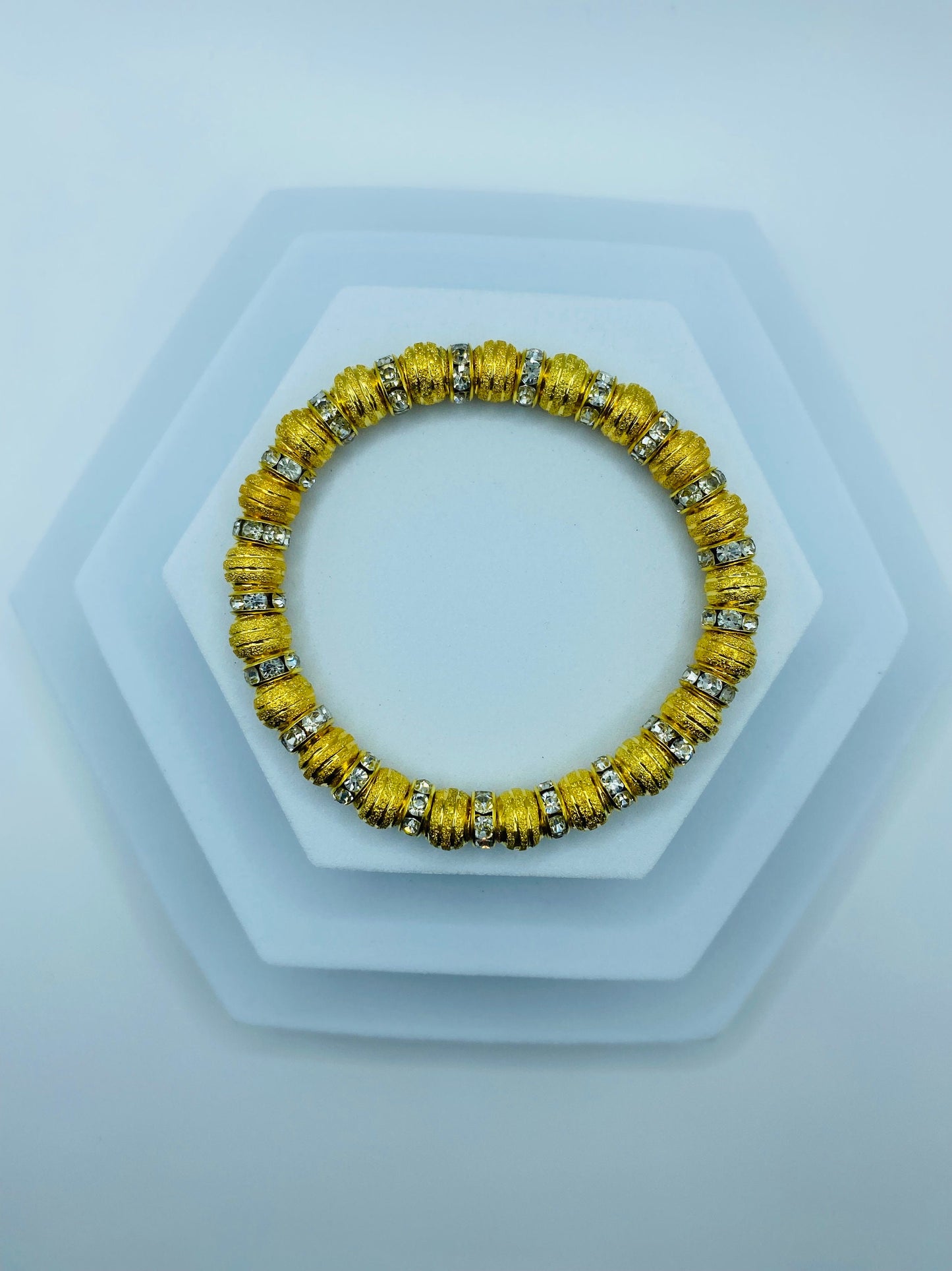 Handmade 18k Gold Plated Bracelet with Rhinestones