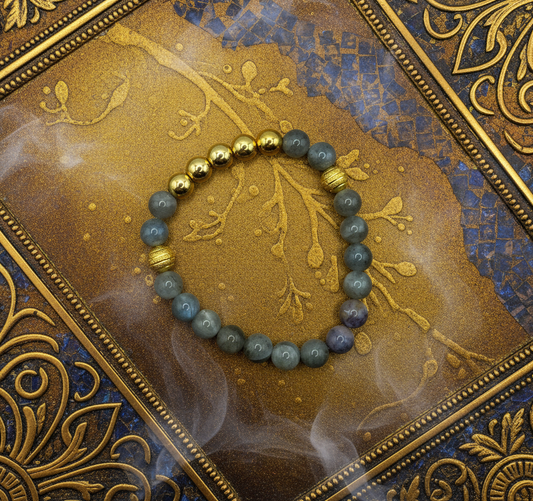 Gold Plated Hematite Labradorite Bracelet - Enhanced