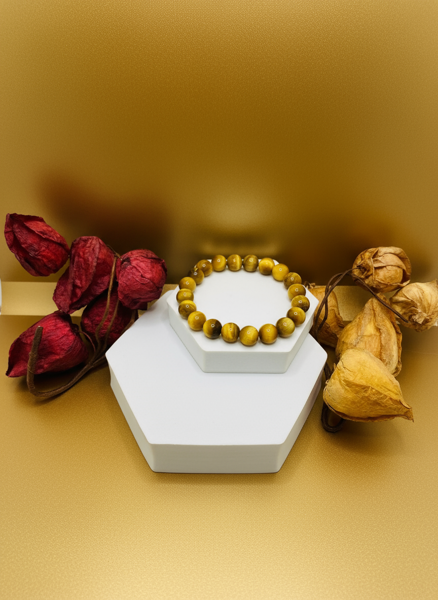 Golden Tiger's Eye Gemstone Bracelet - Enhanced