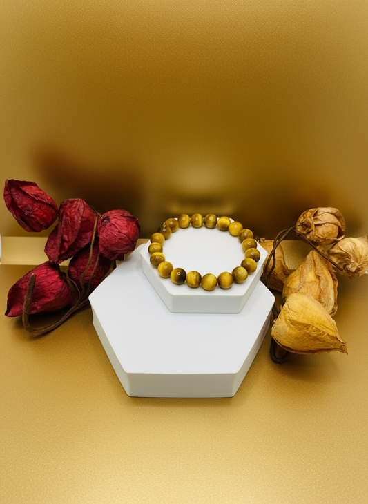 Golden Tiger's Eye Gemstone Bracelet - Enhanced
