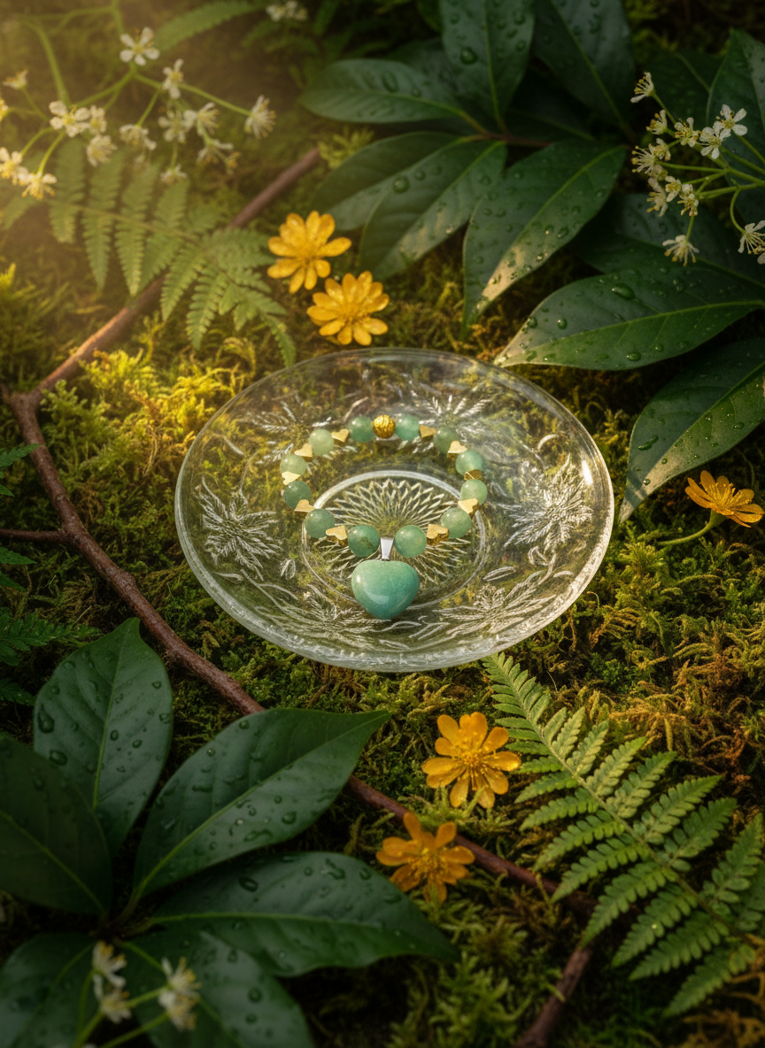 Green Aventurine Bracelet Background - Nature Inspired