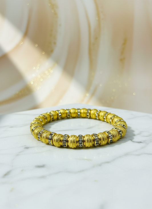 Handmade 18K Gold Plated Rhinestone Bracelet - Enhanced