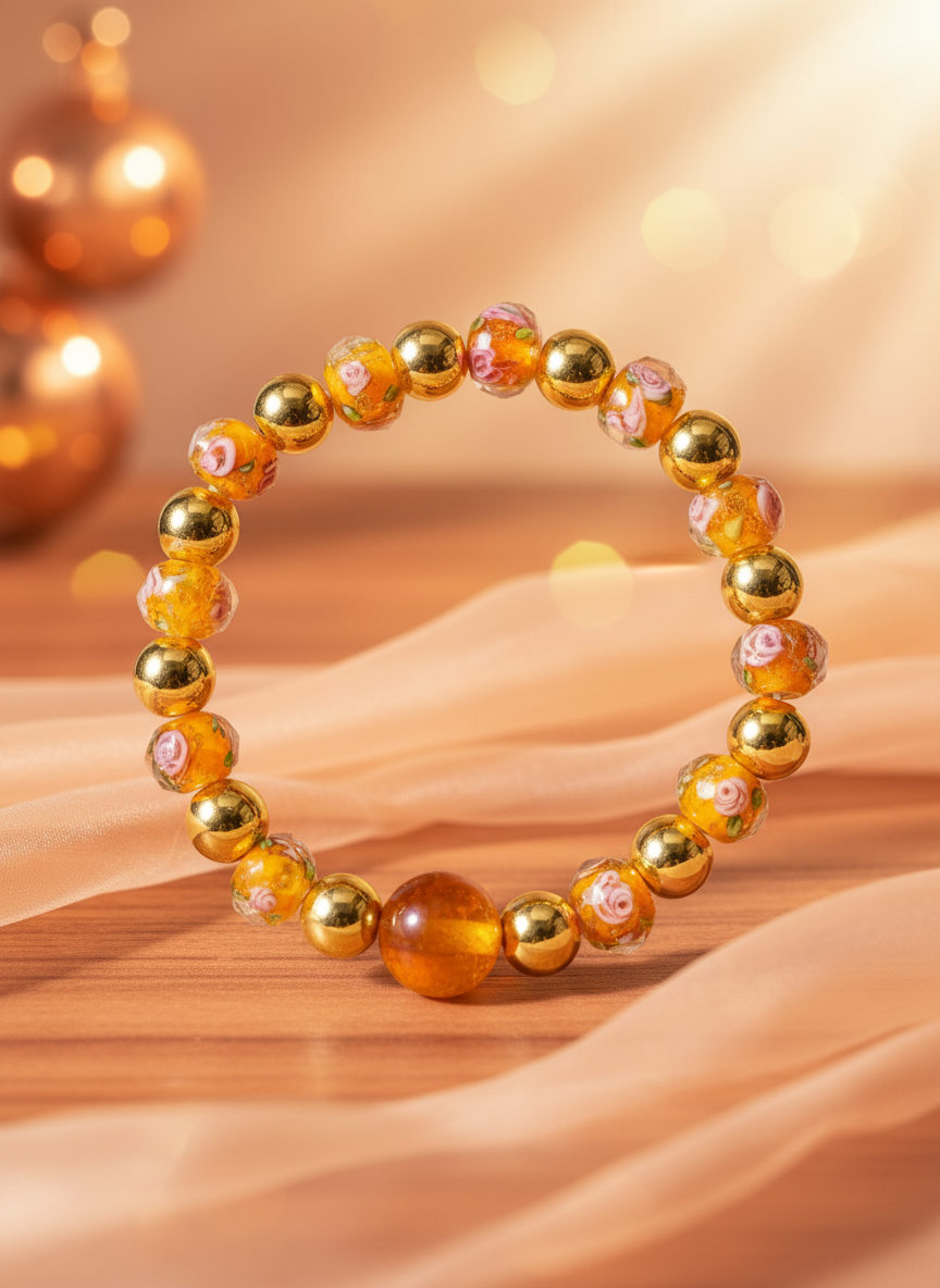 Handmade Fire Agate Bracelet - Using Actual Product Images