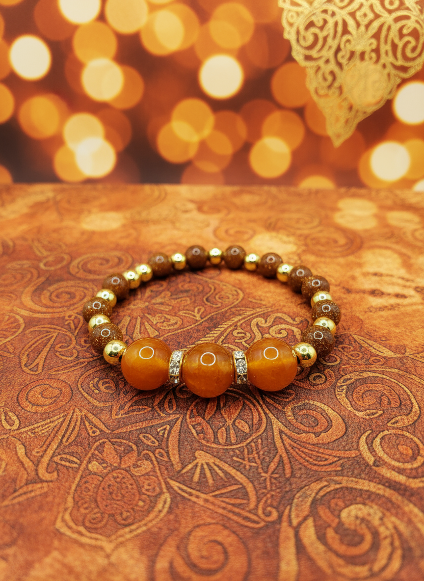 Handmade Orange Jade Bracelet Background