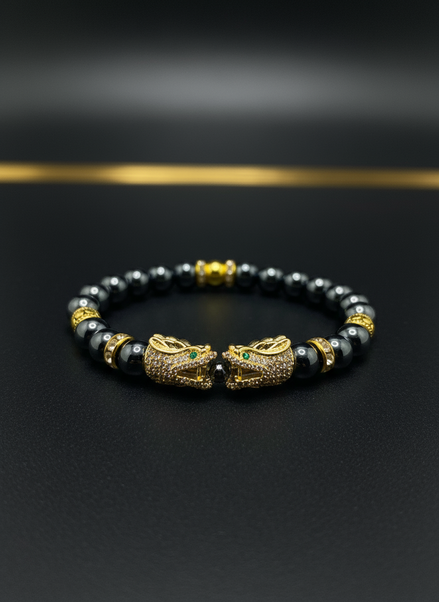 Hematite Dragon Bracelet - Realistic Refined Style