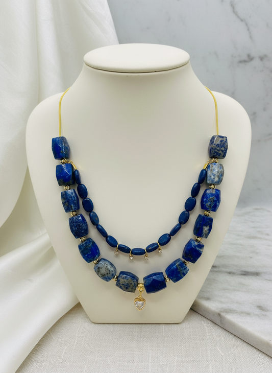 Lapis Lazuli Layered Necklace Enhanced