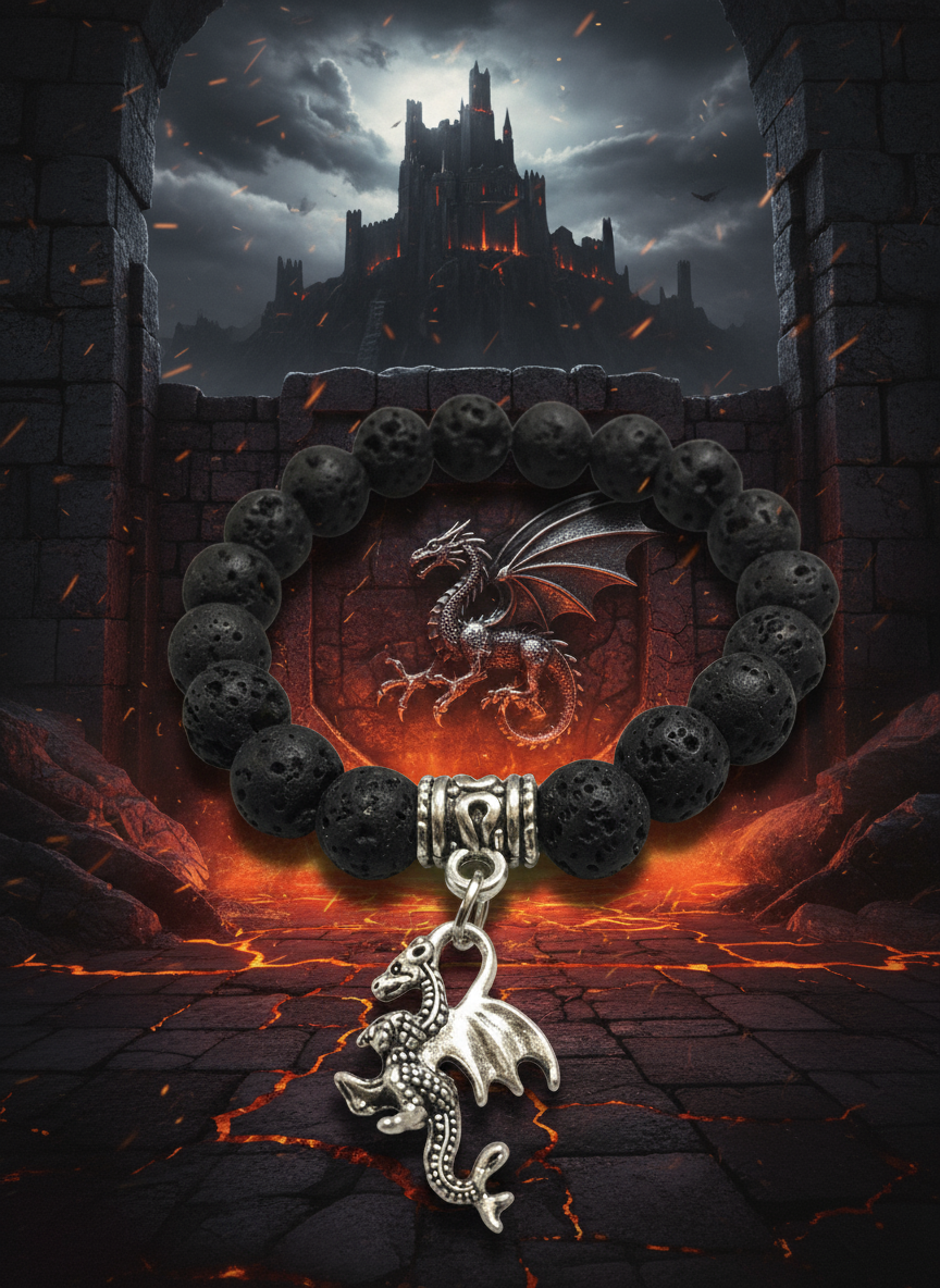 Lava Rock Dragon Bracelet - Game of Thrones Style