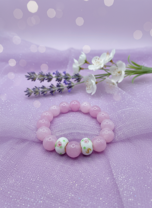 Lavender Jade Murano Glass Bracelet - Enhanced