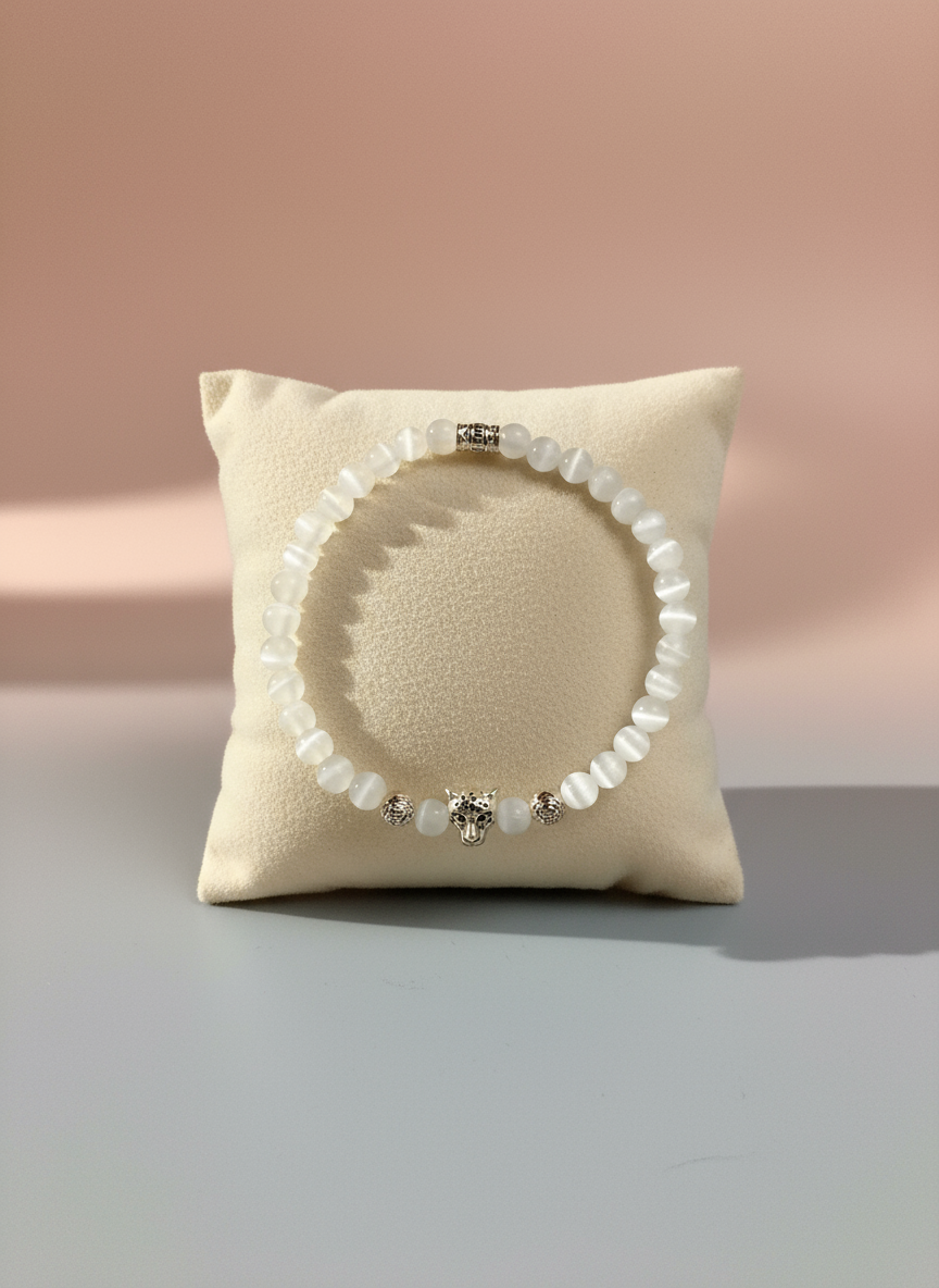 Leopard Cats Eye Bracelet - Enhanced Background