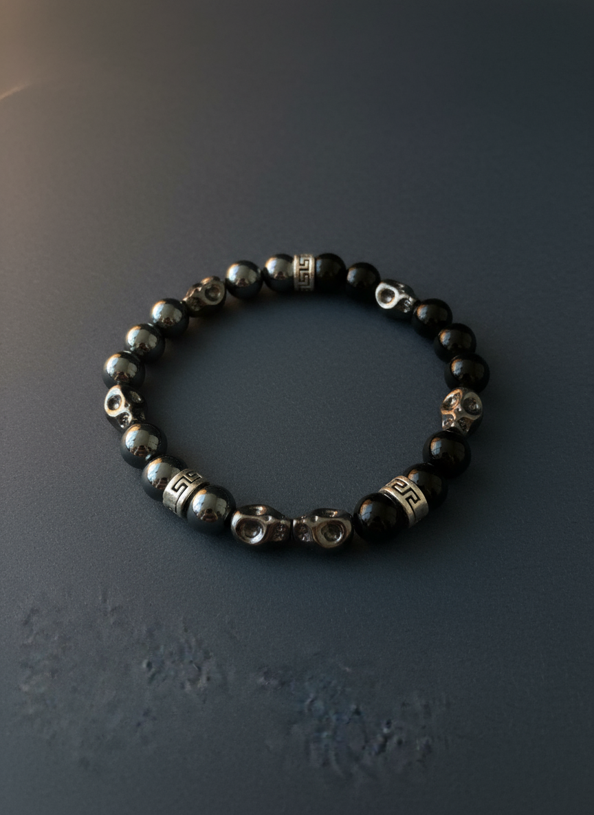 Men's Day of the Dead Bracelet - Clean Realistic Style