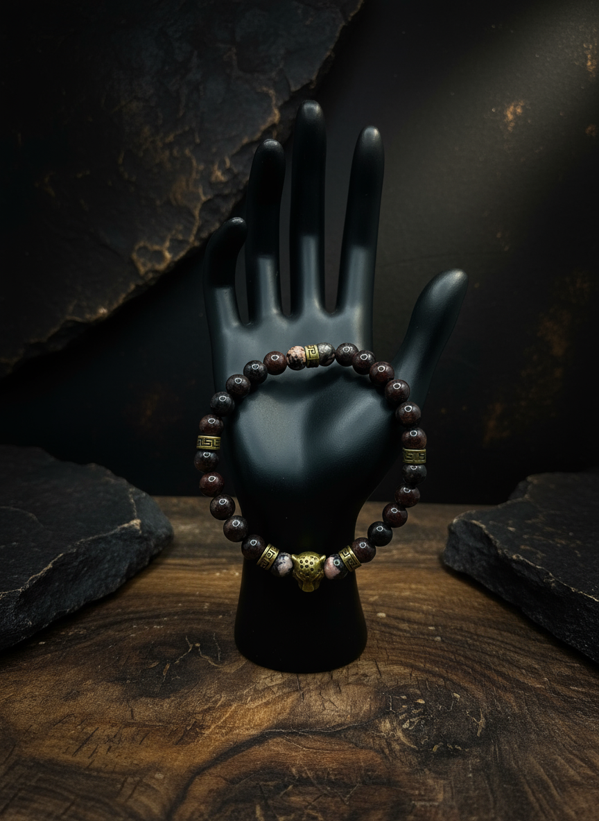 Mens Leopard Charm Bracelet Enhanced