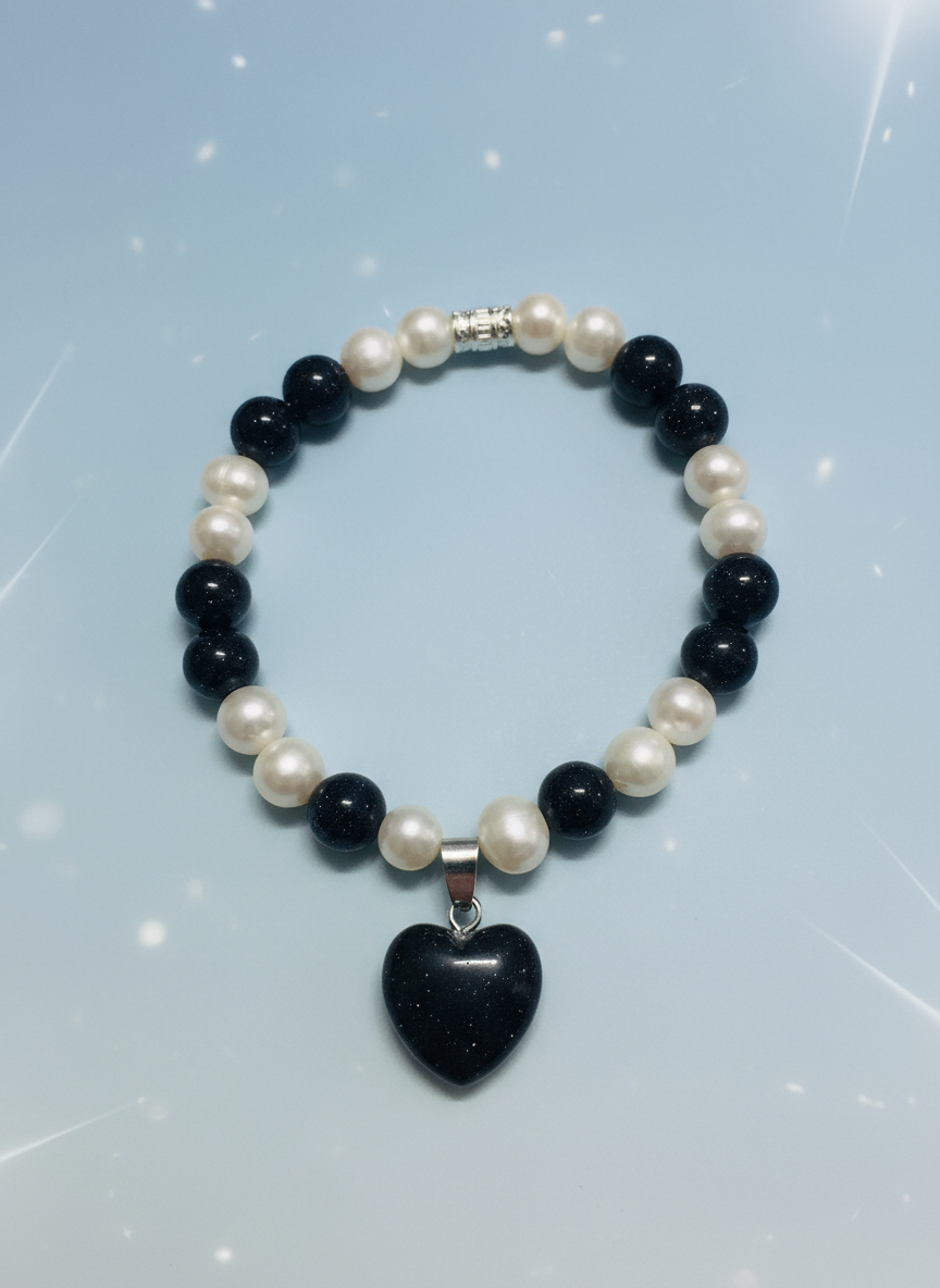 Pearl Blue Sandstone Bracelet - Simple Clean Style