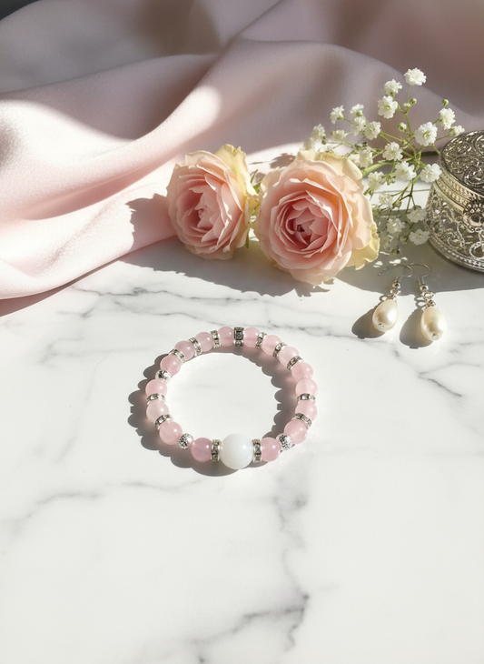 Rose Quartz Jade Bracelet Enhanced