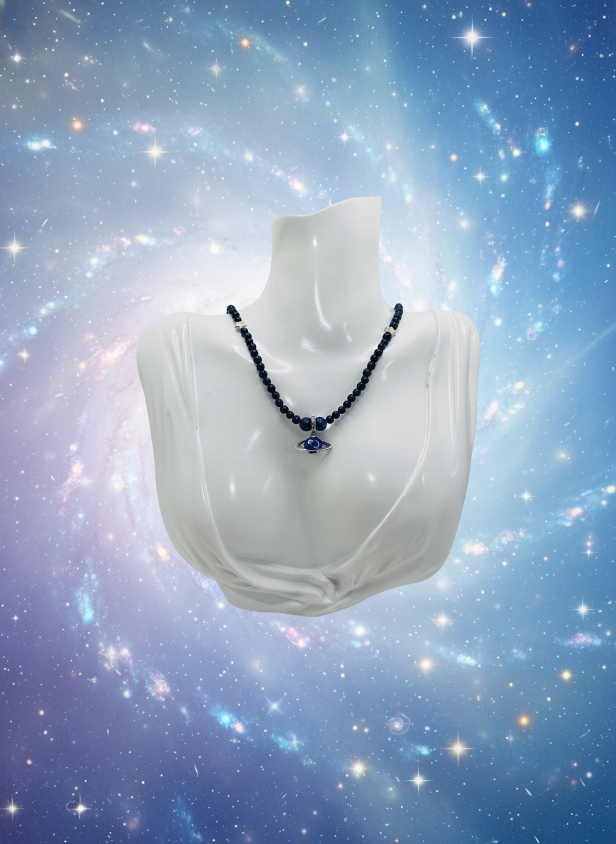 Saturn Necklace - Bright Cosmic Style