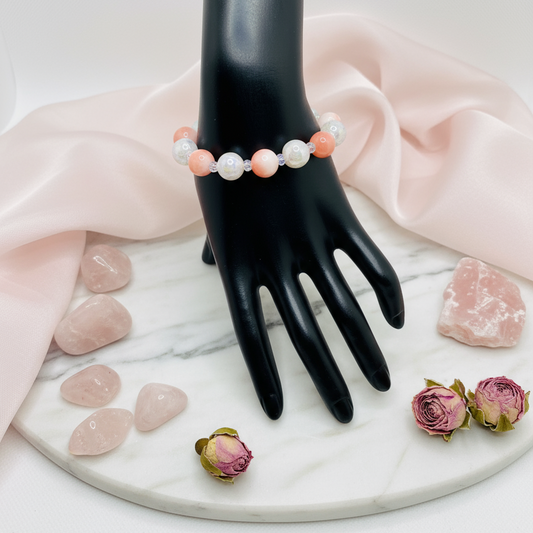 Snow Quartz Pink Bracelet Enhanced