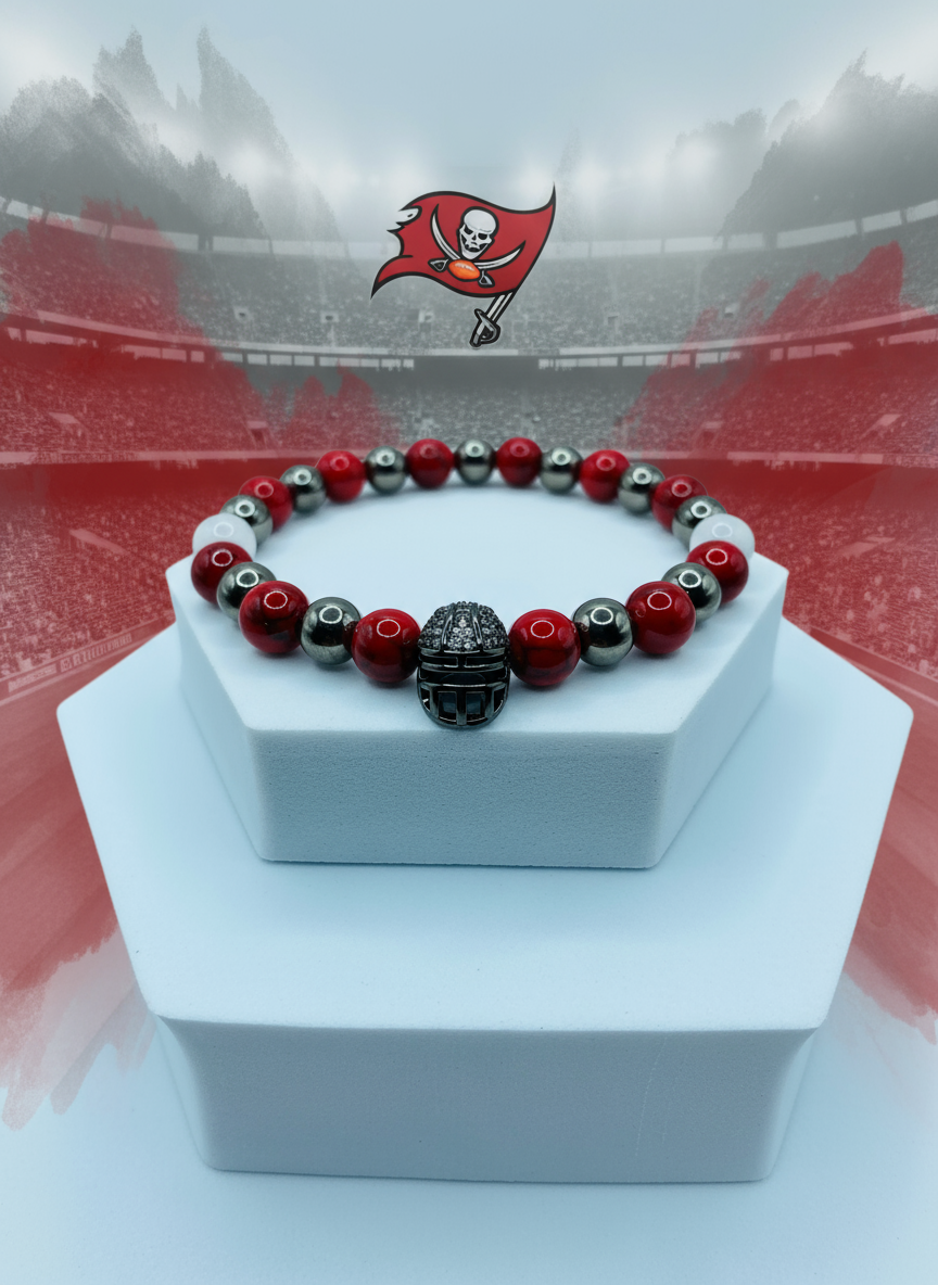 Tampa Bay Buccaneers Gemstone Bracelet - Enhanced