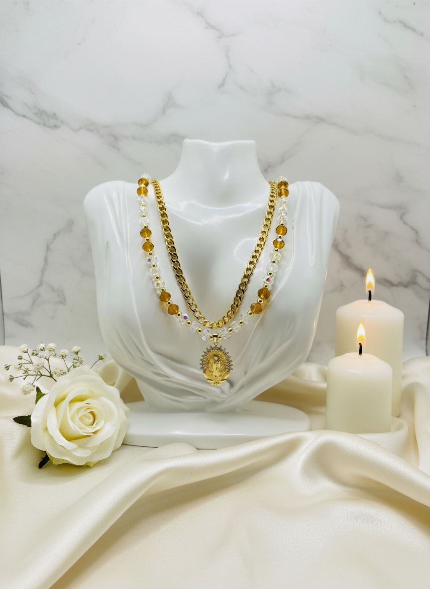 Virgin Mary Necklace Enhanced