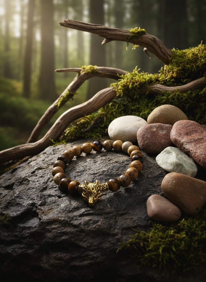 Wolf Head Charm Bracelet Background